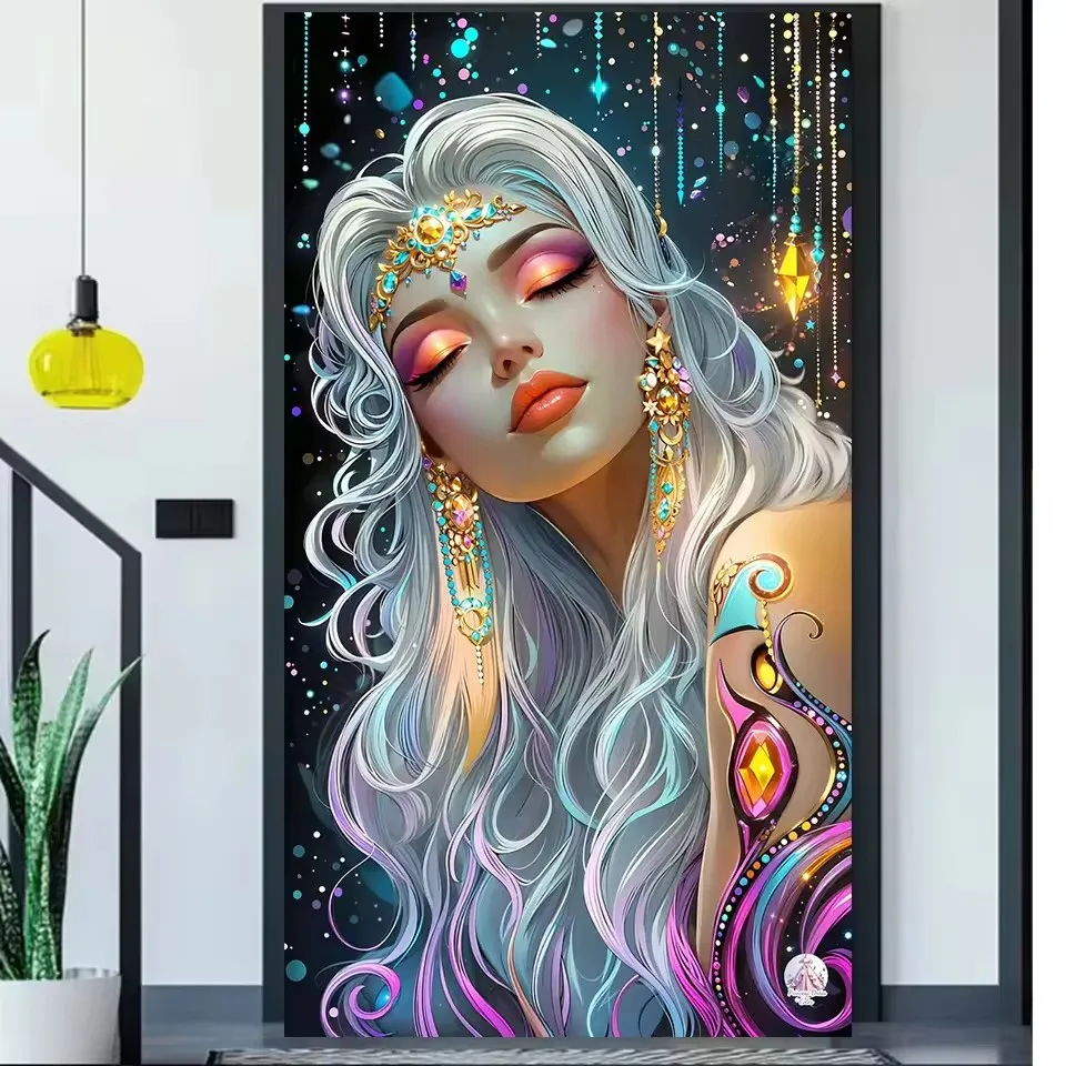 

Red Moon Armored Beauty Diy diamond Painting Jewelry Cross Stitch Diamond Art crystal mosaic Latest Creative Home Decor Gift