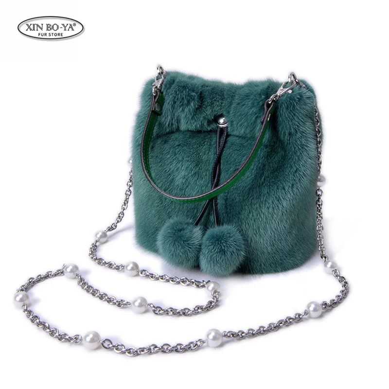 Fashion Simple Shoulder Bag Mink Fur Ladies Designer Handbag Shoulder Bag Messenger Bag Simple Hand Bag New Wave Party Fur Bags