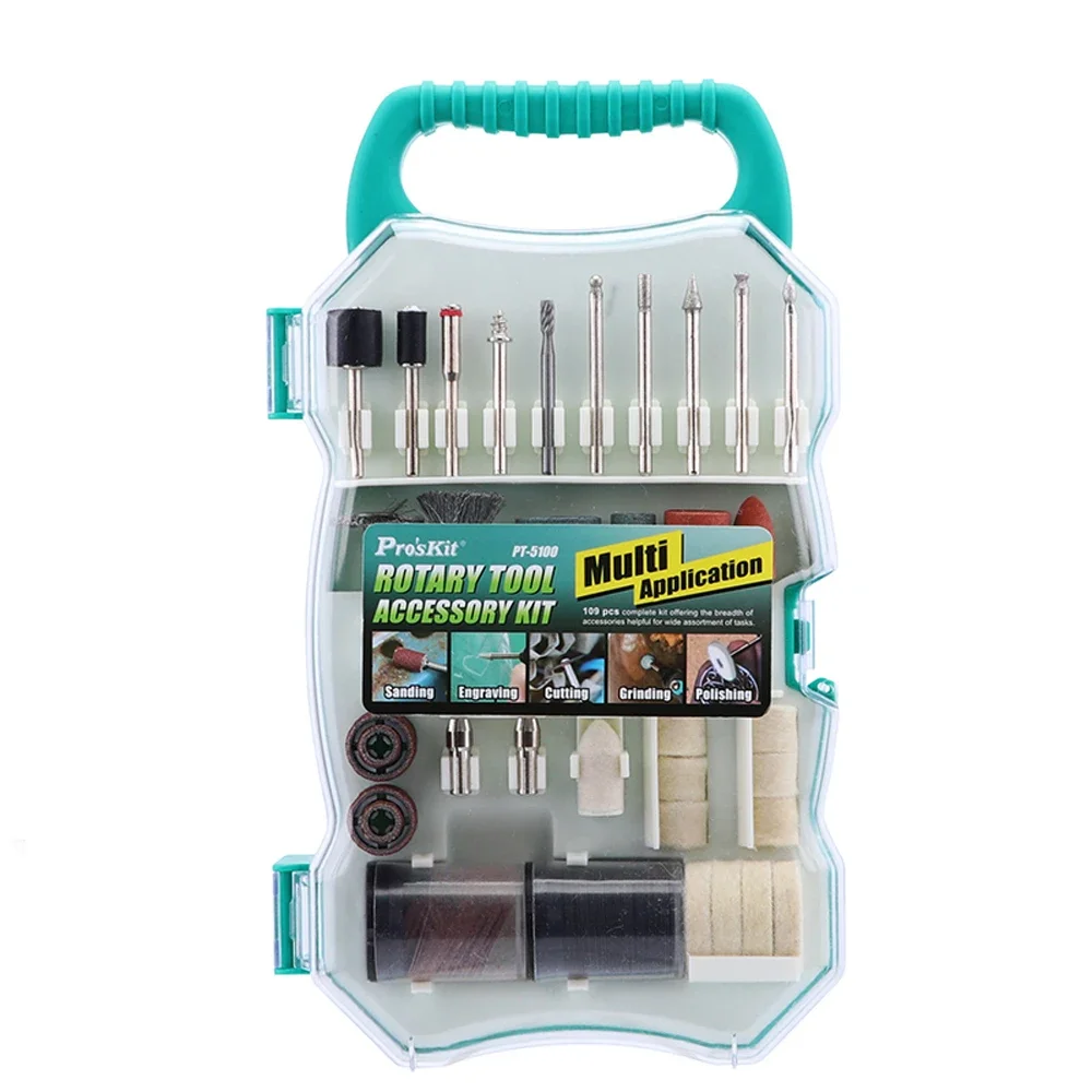 Pro'skit PT-5100 набор шлифовальных вращающихся инструментов, ручная многофункциональная электрическая мини-дрель «сделай сам» с зажимными аксессуарами