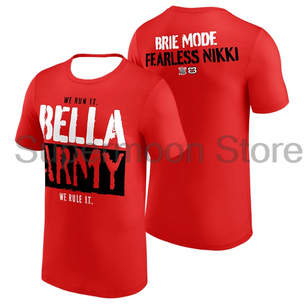 Мужская красная футболка The Bella Twins We Run It We Rule It с круглым вырезом и короткими рукавами из полиэстера, женская уличная одежда, топы