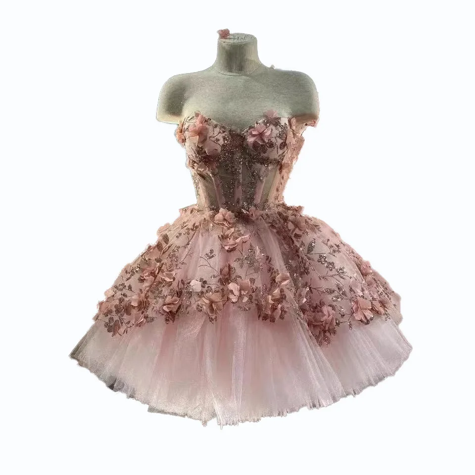 

Вечернее платье 2025, новое изысканное платье Quinceanera, короткое платье выше колена, платье принцессы для вечеринки, дня рождения, выпускного вечера, Vestido De Novia