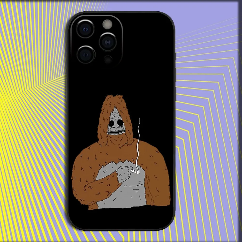 S-Sassy The Sasquatch Phone Case For iPhone 16,15,14,13,12,11,Pro,X,XS,Max,XR,Plus,Mini Soft Black Cover