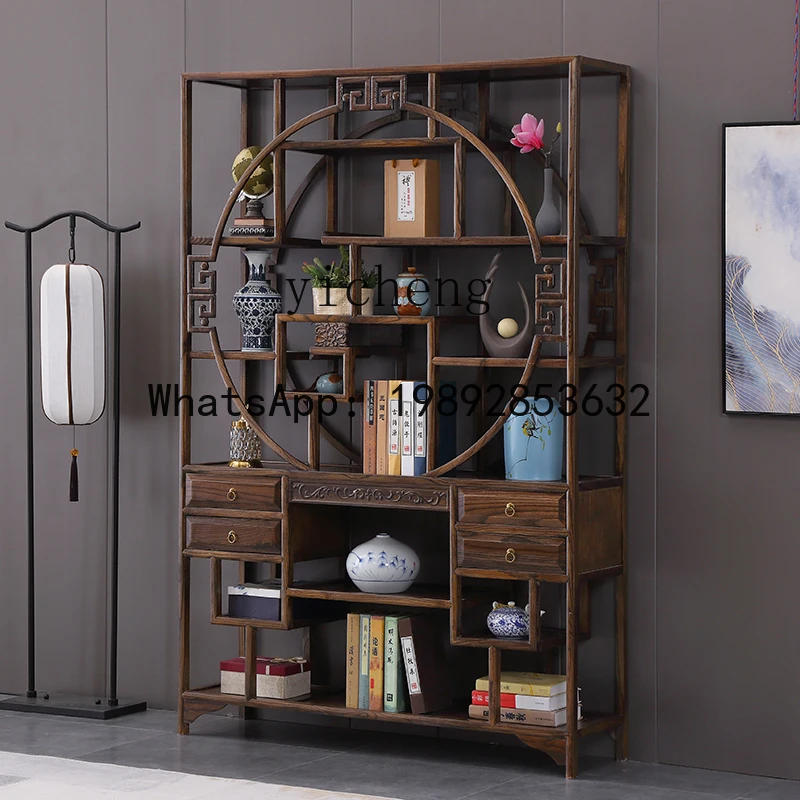 X1  Bogu Rack Solid Wood Chinese Style Multi-Treasure Cabinet Display Cabinet Tea Set Partition Antique Rack Ornament