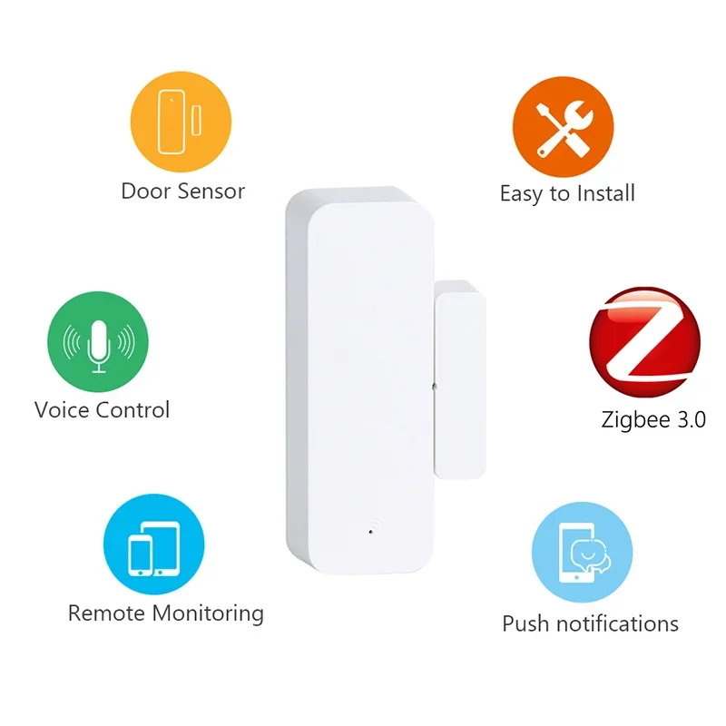 Tuya Zigbee Door Sensor Window Contact Open Close Tuya APP Remote Control Compatible With Alexa Google Assistant