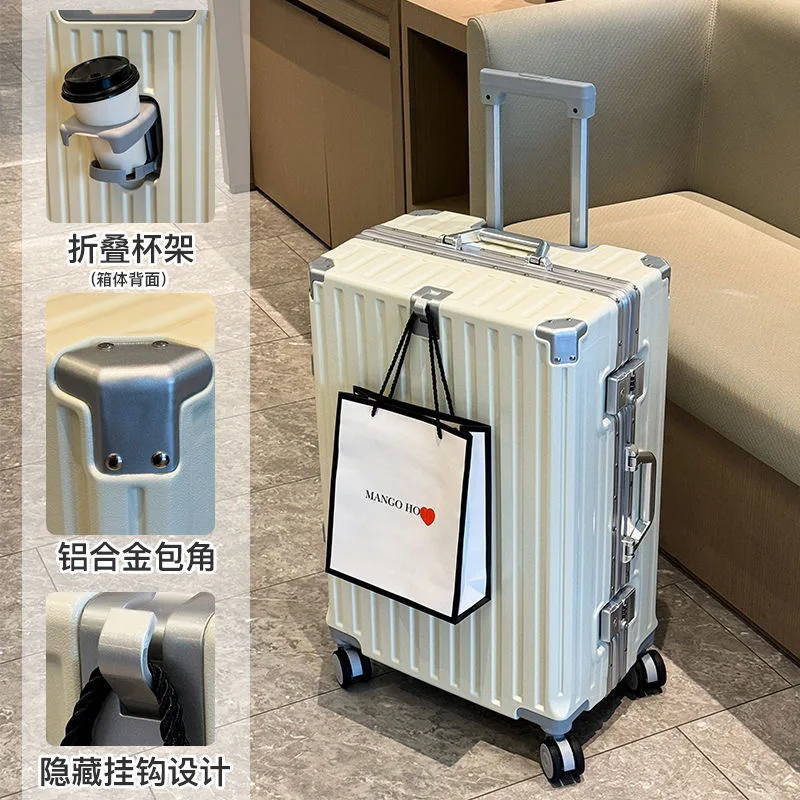 New Travel Suitcase Rolling Luggage Trolley Case Universal Wheel Carry-on Luggage with Cup holder Boarding Case travel bags