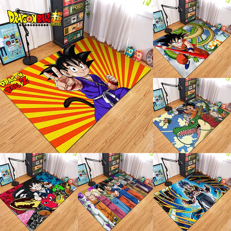 

Dragon Ball Carpet Non-slip Bathroom Rug Son Goku Vegeta Rectangle Flannel Bath Rug Anime Cartoon Kitchen Living Room Door Mat