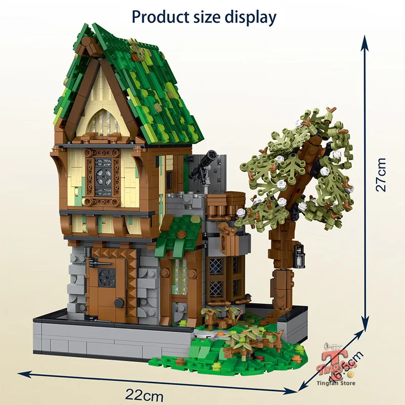 Mittelalterliche Schmiedegeschäfte Modelle 21325 Bausteine Ziegel Streetview Modulare Stadtarchitektur Set Kinderspielzeug Jungen Erwachsene Geschenk