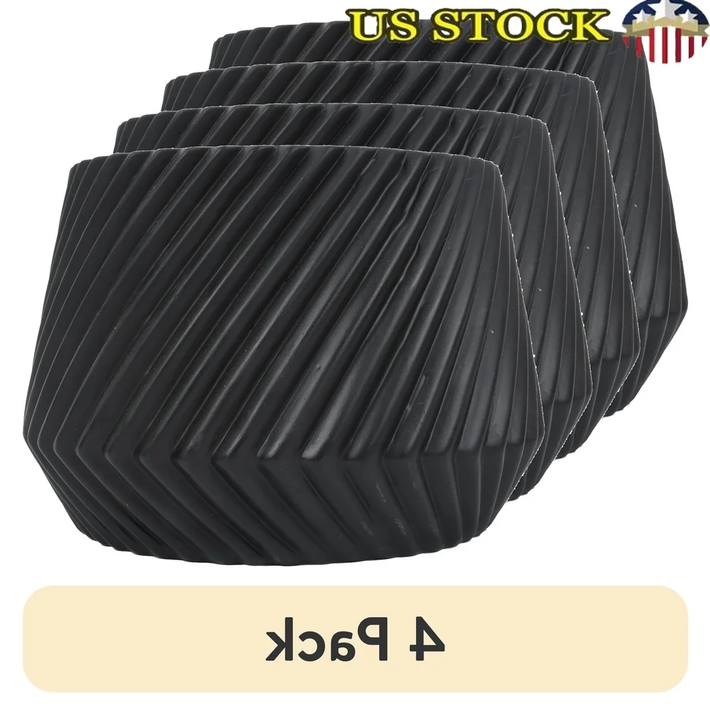 

Black Ceramic Ridge Planter 8 Inch Indoor Outdoor Plant Pot with Drainage Holes Succulents Herbs Flowers Garden Home
