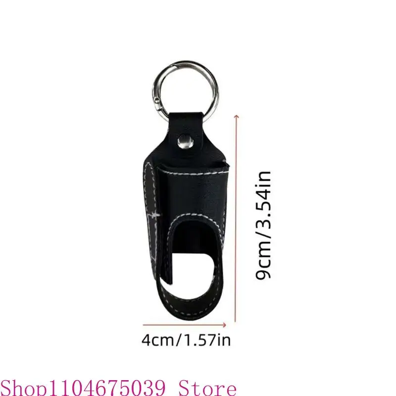 Stylish PU Leather Inhaler Case with Metal Buckle Portable Sprayer Holder for Easy Attachment to Bags Belts or Keys