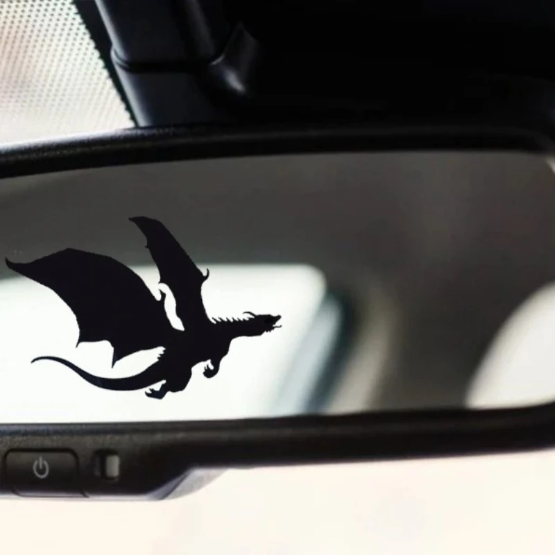 

3 шт./компл., бело-черные наклейки в стиле силуэта летающего дракона, водонепроницаемые клейкие наклейки для декора окна автомобиля, зеркала