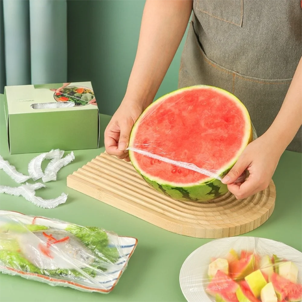 

New Disposable Cling Film Cover Food-grade Elastic Mouth Plastic Wrap Fresh Keeping Thickened Food Cover Household Use