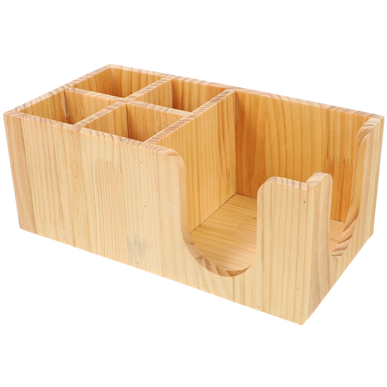 

Wooden Coffee Bar Organizer Box Coffee Station Accessories Storage Holder For Tea Bags Syrups Straws Space-Saving