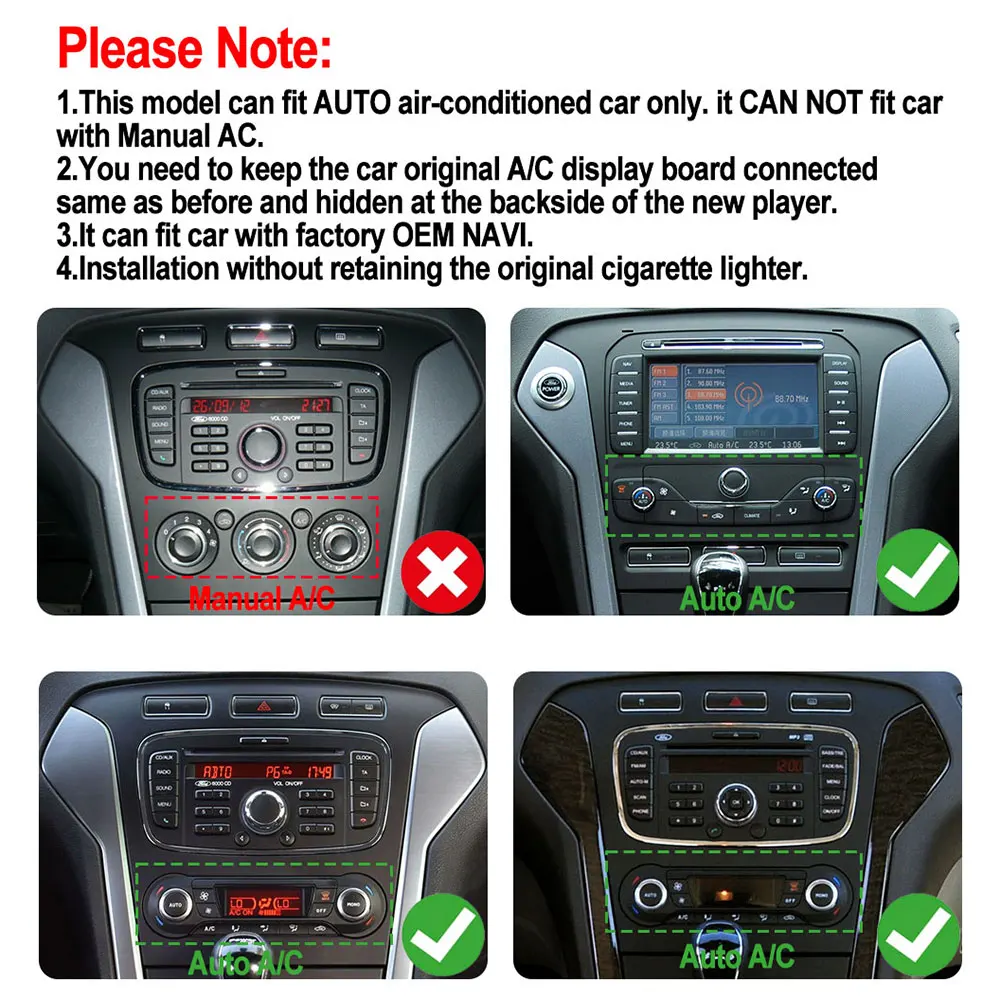 For Ford Mondeo 4 mk4 2010-2014 9.7