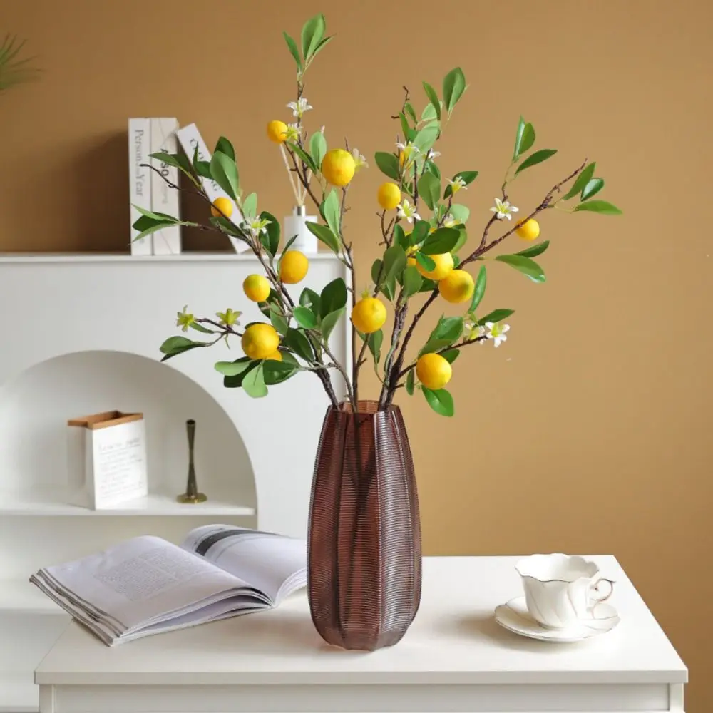 1 PCS Natural Simulation Lemon Branch European Style Artificial Flower Lifelike Fresh False Green Plants