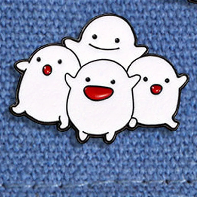 Fun 4 White Ghost Brooch Halloween Backpack Costumes Cute Accessories Badges