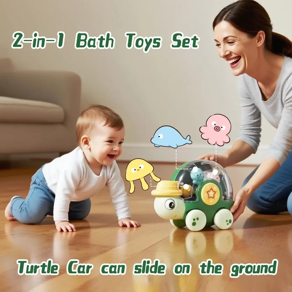 Interactief Badspeelgoed Piepend geluid met zuignap Zwemschildpadden Badspeeltje met rollende ogen Schildpadden Badspeelgoed voor peuters