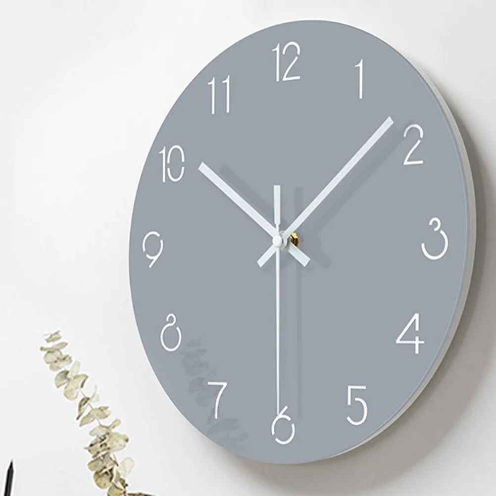 

1Pcs Ultra-Thin Acrylic Wall Clock Grey Creative 3D Engraving Stylish Modern Home Office Decor Silent Non-Ticking Engraved