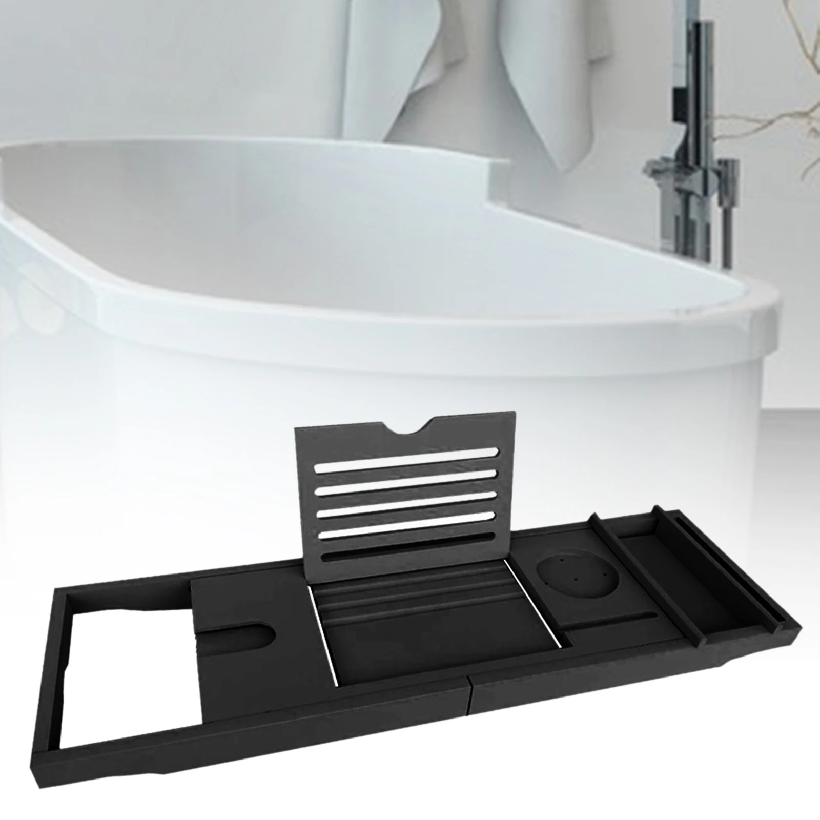 Bathtub Tray Bath Caddy Tray 29.53\'\'~42.91\'\' for Tub Bathtub Stand Holder Shower Storage Rack Unique Gift Bathtub Accessories