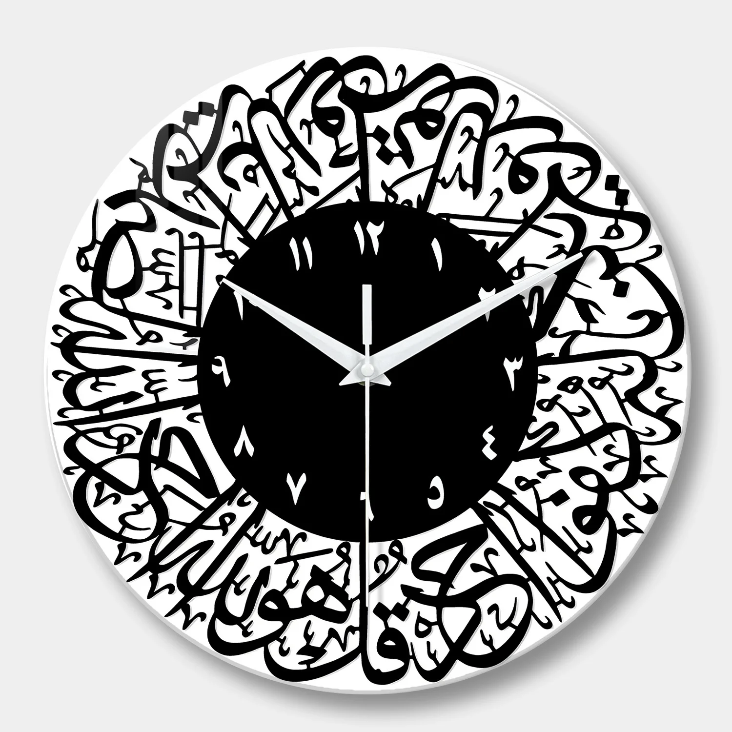

Custom 12 Inch Arabic Calligraphy Wall Clock Quran Silent Wall Clock Muslim Living Room Bedroom Wall Decoration Ramadan Gifts
