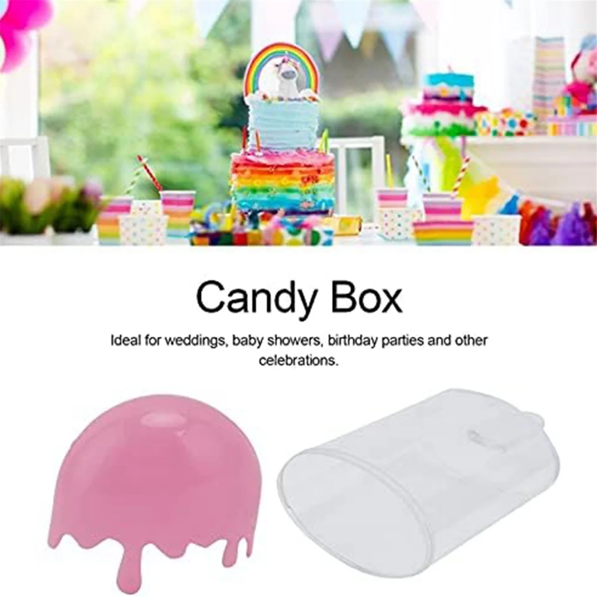 12Pcs Ice Cream Shape Candy Box,Case Container,Party Favors and Gifts, Candy Case Container Wedding Party Supplies(Pink)