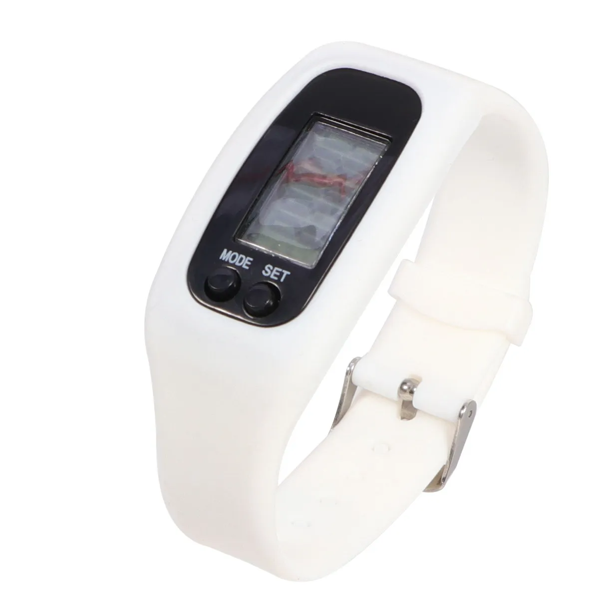 1Pcs Smart Pedometer Watch with Step Display Silicone Band for Sports Walking Running Hiking Camping Fitness