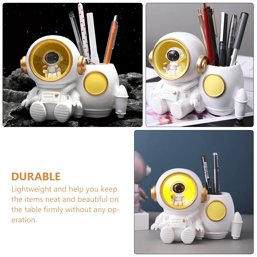 

Astronaut Pen Holder with Light Creative Large Capacity Pencil Cup Holder for Desk Accessories School Stationery