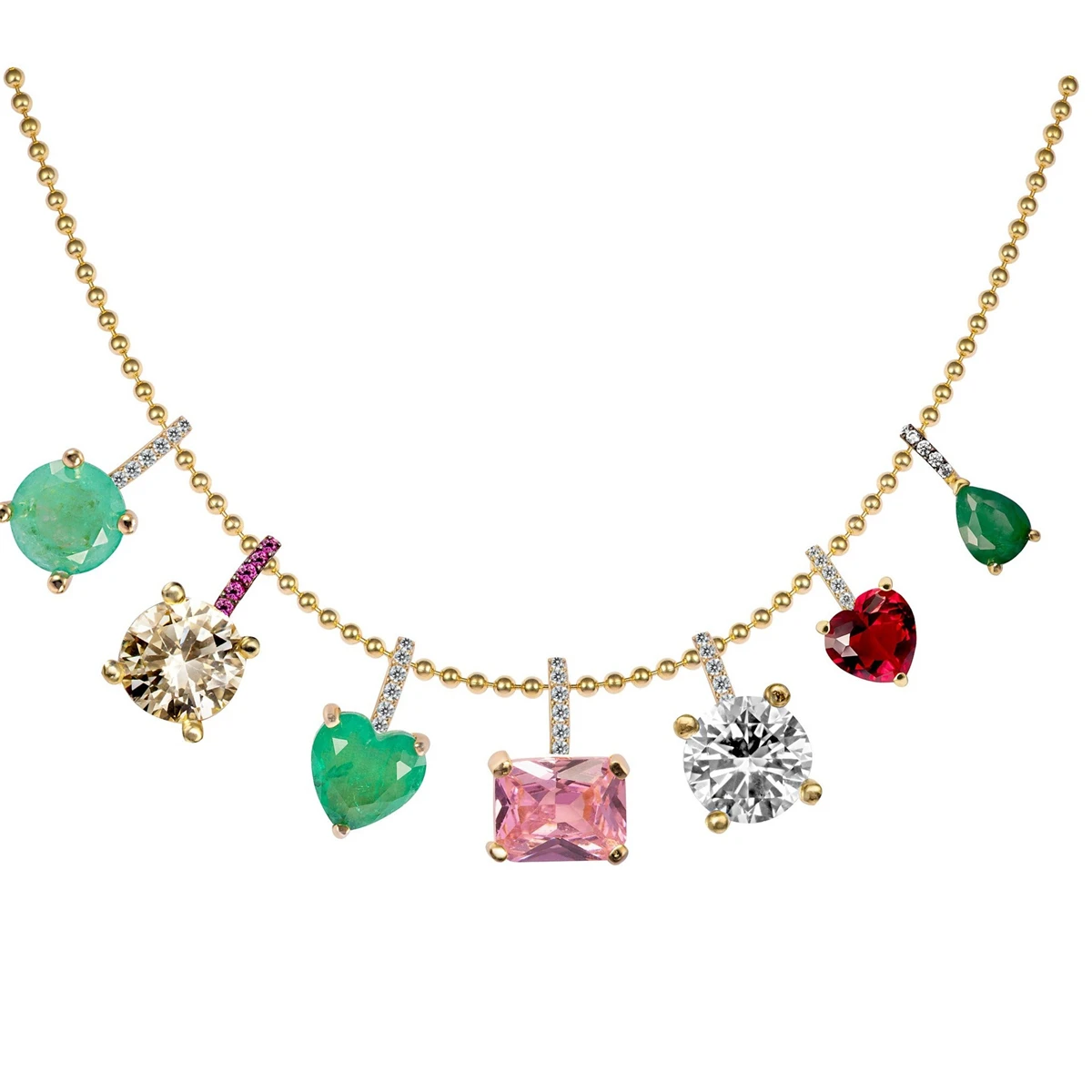 قلادة سلسلة حبة الزركون ، قلادة قصيرة ، أخضر ، خفيف ، طراز فاخر ، حماية اللون ، جدة #1