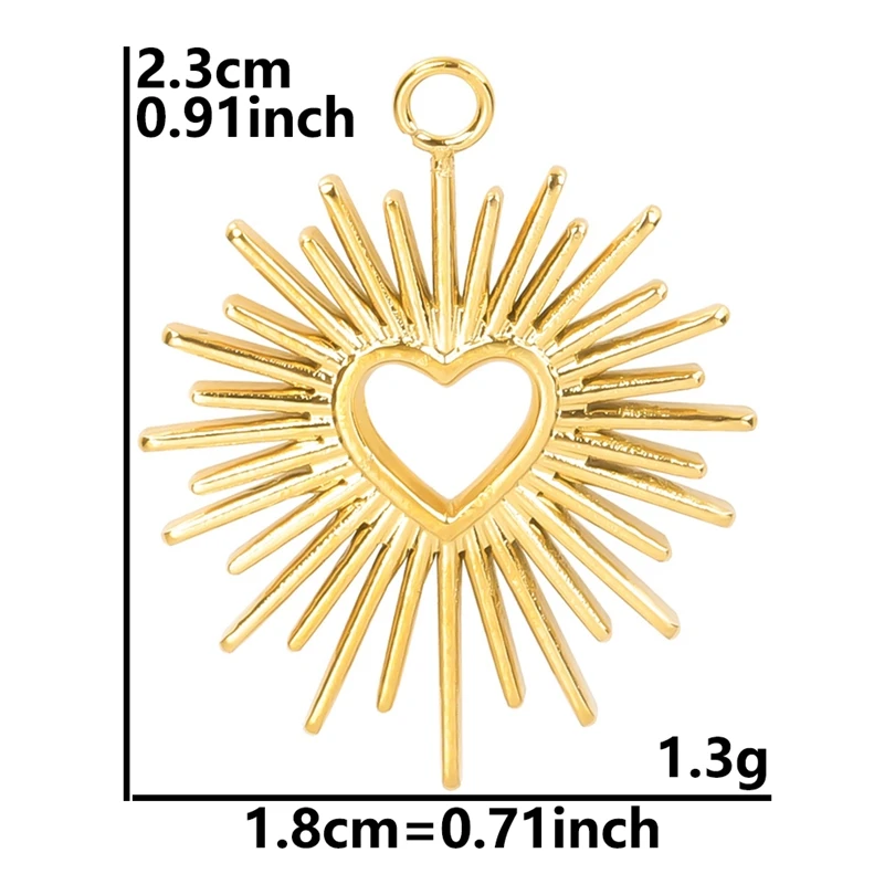 5pcs Gold Sun Charms for DIY Jewellery Making