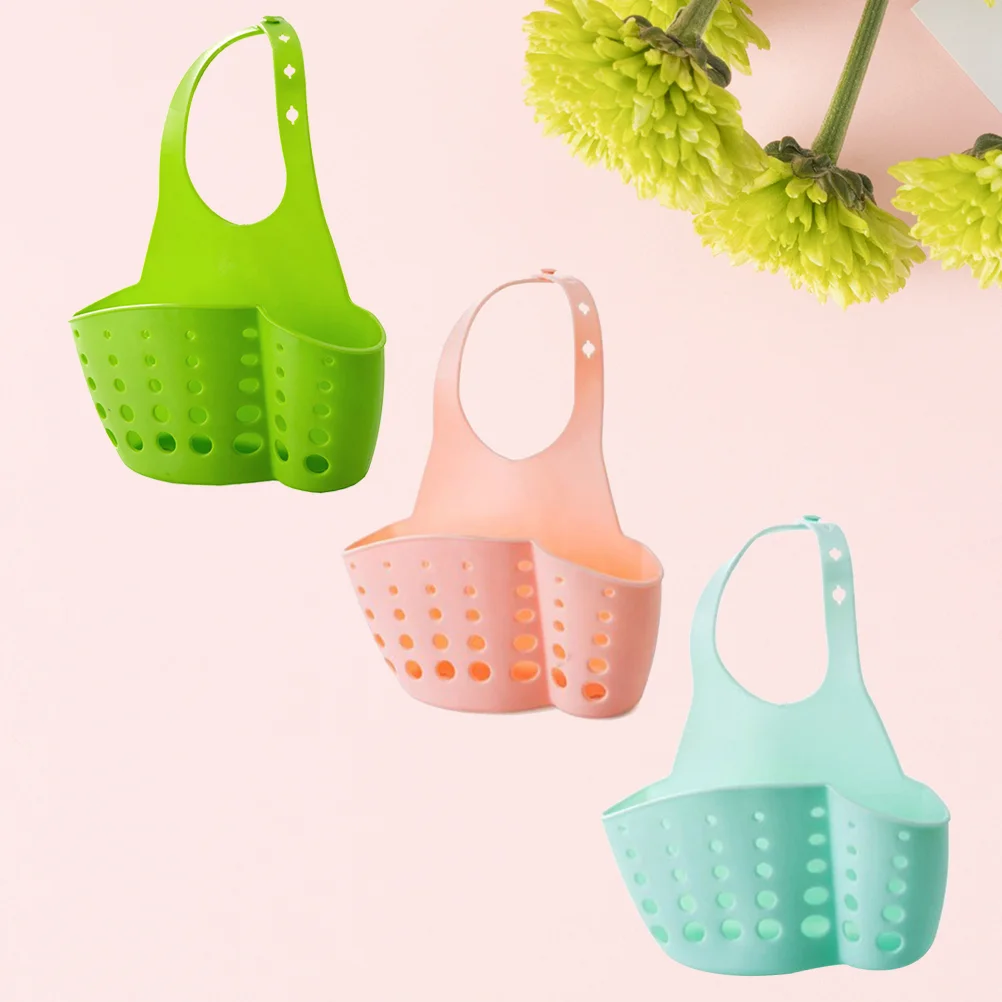 

5 PCS Sink Organizer Snap Button Kitchen Strainer Hanging Drain Basket Shelving Bag Bathroom Gadget