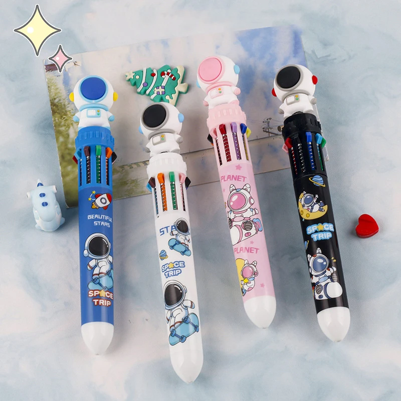 

Astronaut Ballpoint Pen 10-color Press Pen Elementary School Press Multi-color Pen With Neutral Pen Multi-color Pen Pen