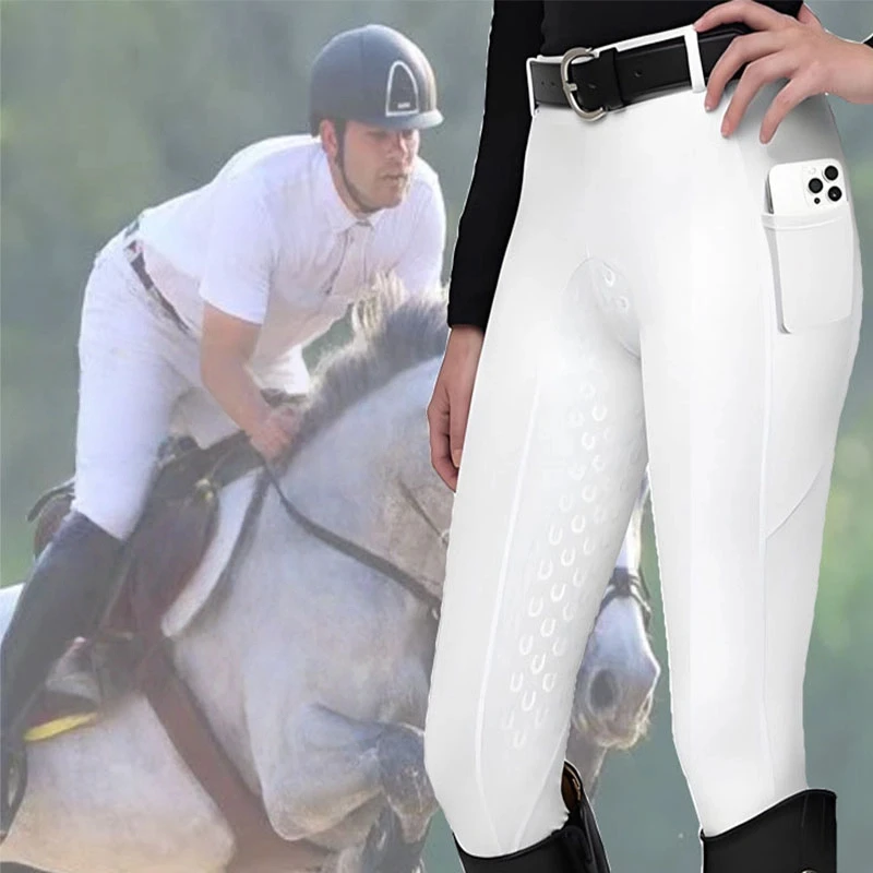Lightweight Breathable Horse Riding Clothes Women Men Silicone Non-slip Elastic High Waisted Breeches Training Equestrian Pants