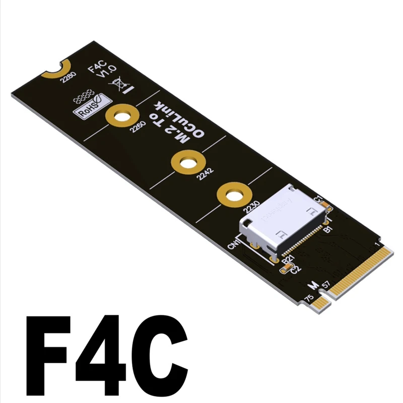 

Адаптер F4C M.2 NVMe PCIe 4.0 на Oculink SFF-8612 для 2,5-дюймовых SSD-накопителей NVMe U.2 (SFF 8639) PCI-E NGFF