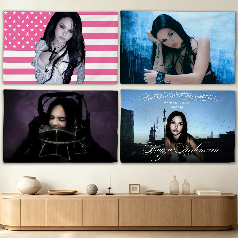 Singer M-Maggie L-Lindemann Let Me Burn flag Advertising Banner for Camping Decoration Outdoor & Garage Wall Hanging Decorations