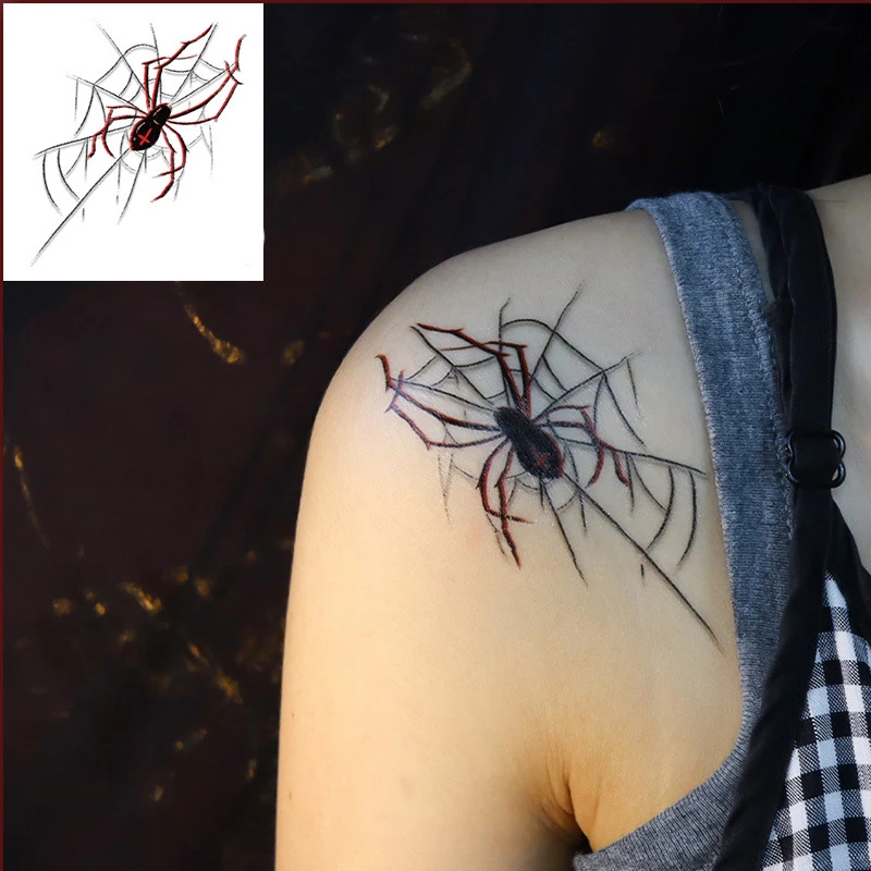 

Tattoo Stickers Temporary Spider Halloween Element Pattern for Men Women Waterproof Body Art Festival Makeup