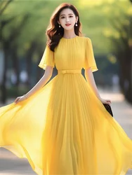 2025 Summer Chiffon Chic Prom Wedding Midi Dress Women Elegant Casual Bohemian Beach Holiday Dress Korean Bodycon Party Vestidos