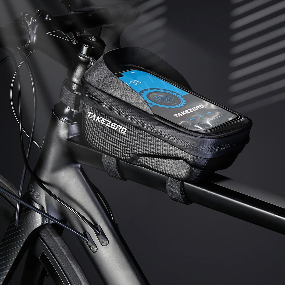 

Водонепроницаемая сумка на верхнюю трубу велосипедной рамы с сенсорным экраном, жесткий чехол-кофр для велосипедного оборудования