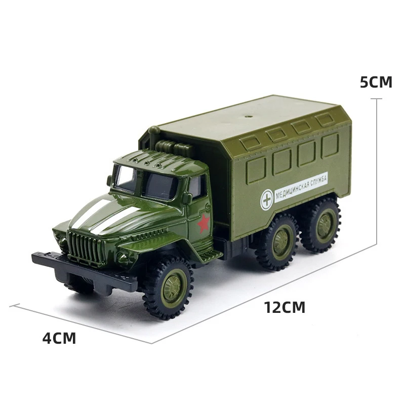 1:50 4Pcs/Lot Simulation Alloy Diecast Material Military Vehicle Model Toy Car Sound Light Pull Back Collection Toys Kids Gifts