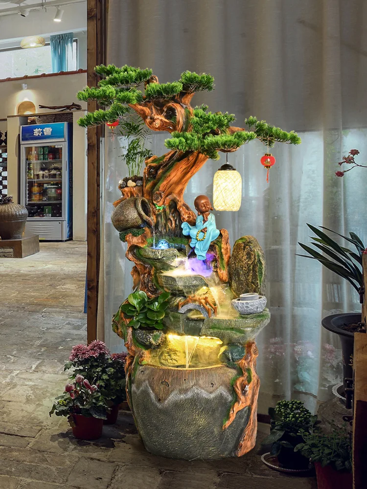 Japanese-style zen flowing water fountain indoor feng shui wheel balcony courtyard pastoral rockery landscape humidifier opening