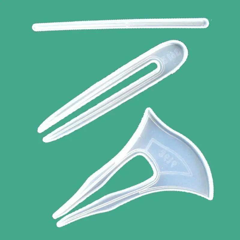 A52E 3Pcs Haarspange Haar Clip Silikon Epoxy Harz Form Haar Pin Schmuck Casting Mould – Detail 9