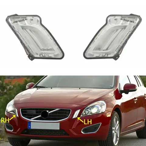 전면 범퍼 DRL LED 주간 주행등, 주간 주행, 방향 지시등, 보조 램프, 볼보 V60 S60 2011-2013