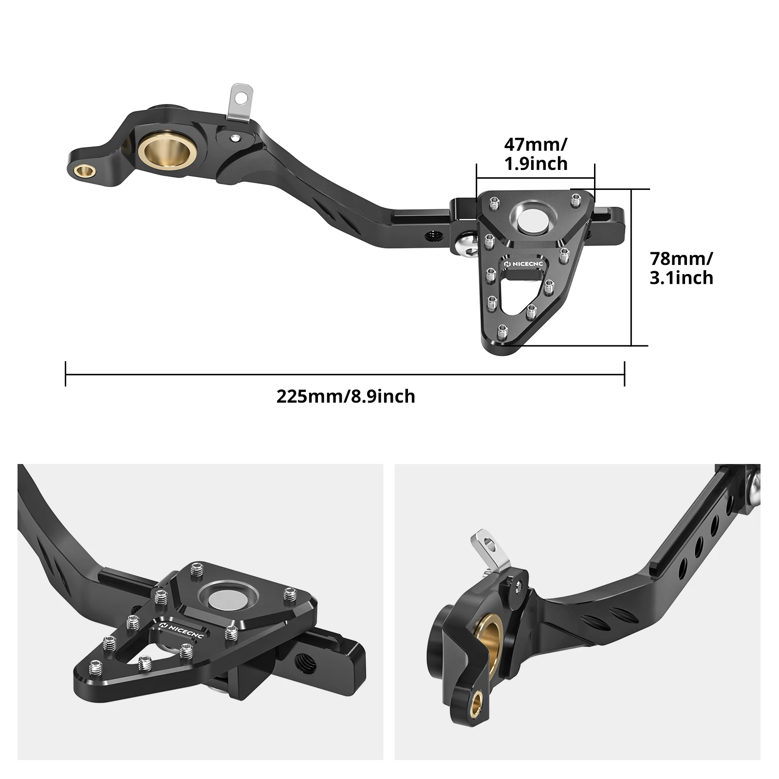 NICECNC Hintere Bremshebel-Pedale mit breiten Fußrasten für BMW R1250GS R 1250GS R1250 GS 2019-2023 2022 2021 R1200GS 2013-2018 – Detail 2
