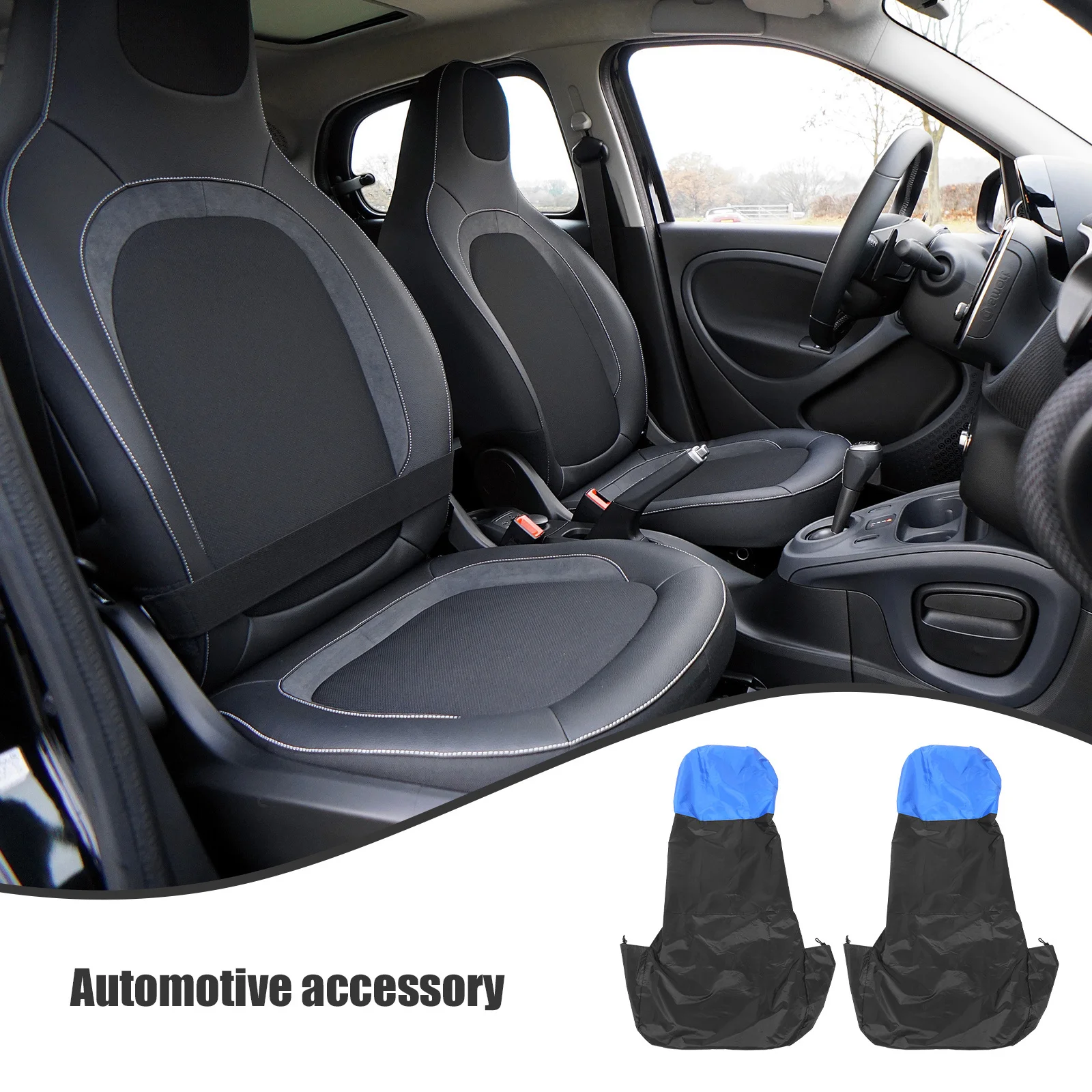 

2pcs Car Seat Cover 180T Polyester Heavy Duty Waterproof Universal Fit Front Seats Interior Covers For Car Truck Van Auto