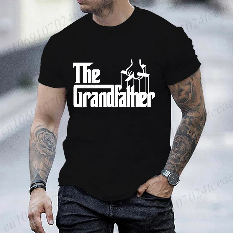 The Grandfather bedrucktes Herren-T-Shirt, Unisex, lässiges Herren-Shirt, modisches Kurzarm-T-Shirt, Opa-Streetwear, Alltags-Komfort-Tops – Detail 2