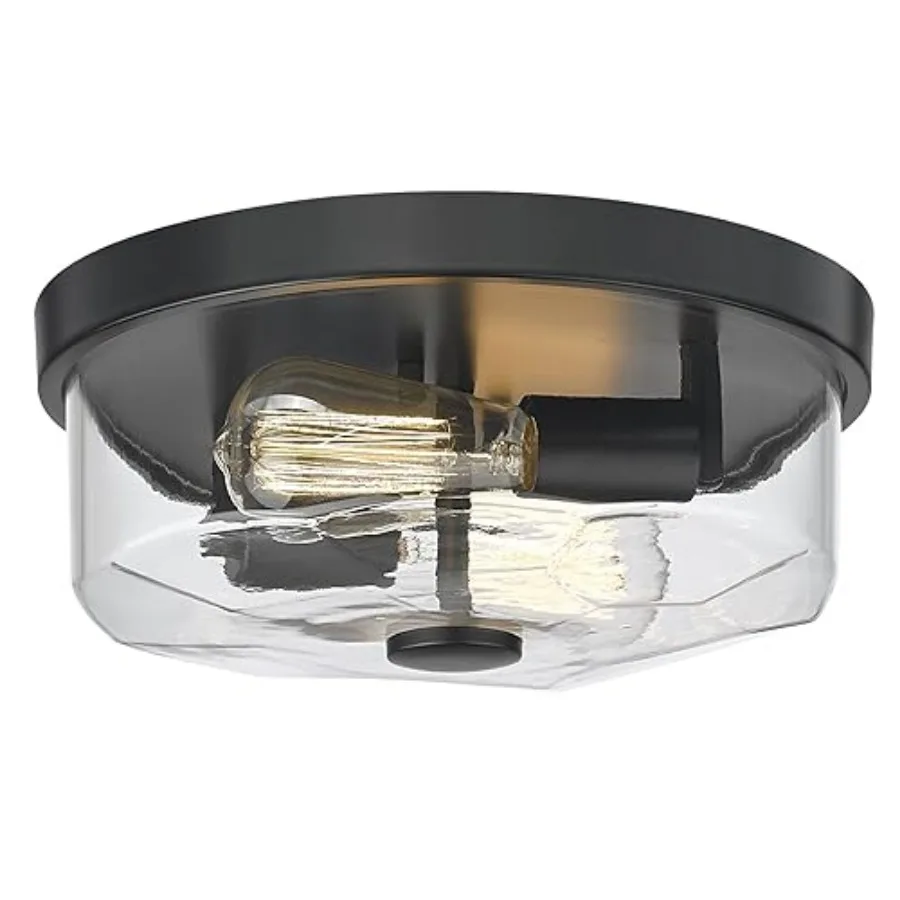 

Flush Mount Ceiling Light with Clear Glass Shade, Indoor Outdoor Farmhouse Lighting Flush Mount Lights for Kitchen Bedroom Porc