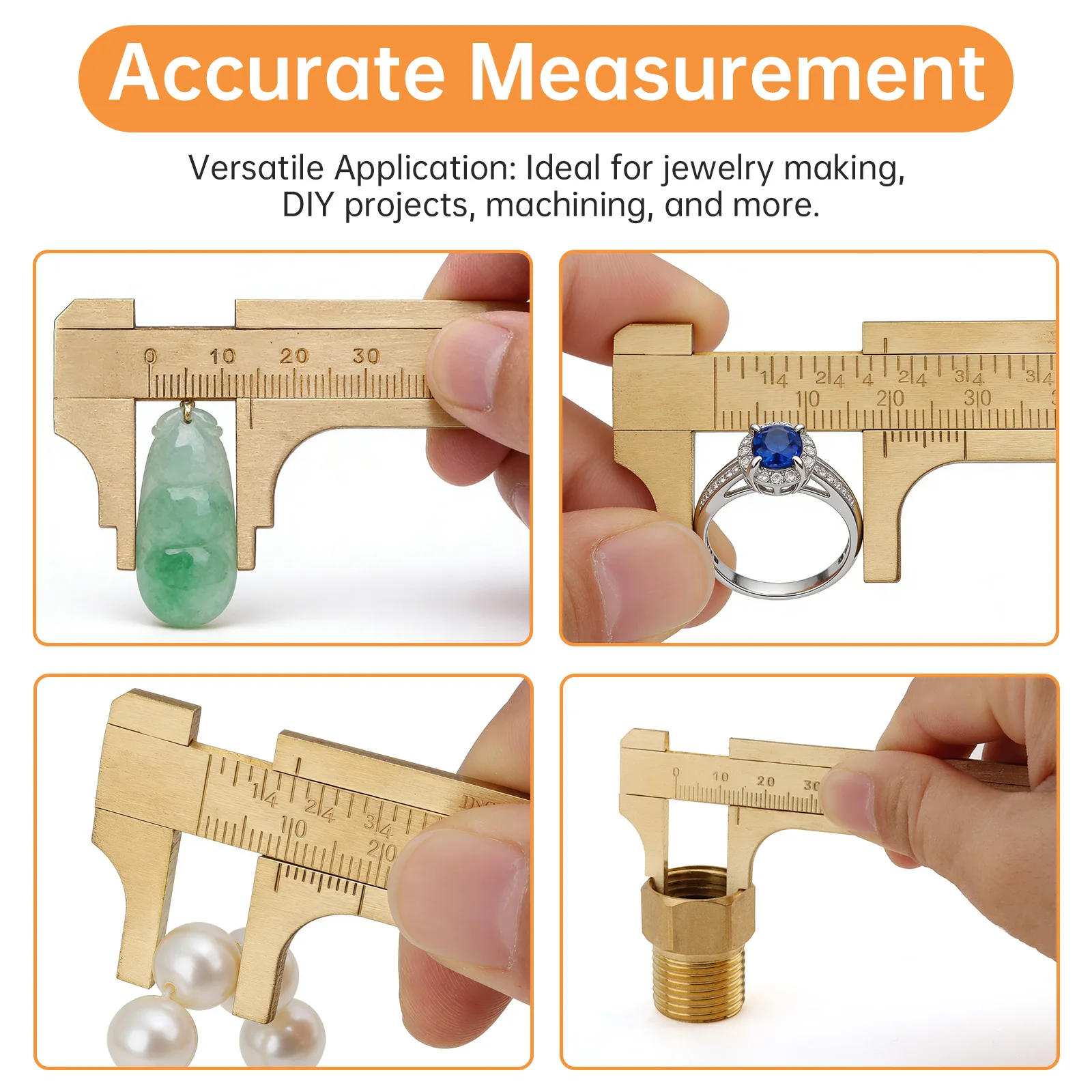 80mm/100mm Mini Single Double Scale Brass Vernier Caliper Measuring Ruler Portable Pocket Retro Copper Caliper