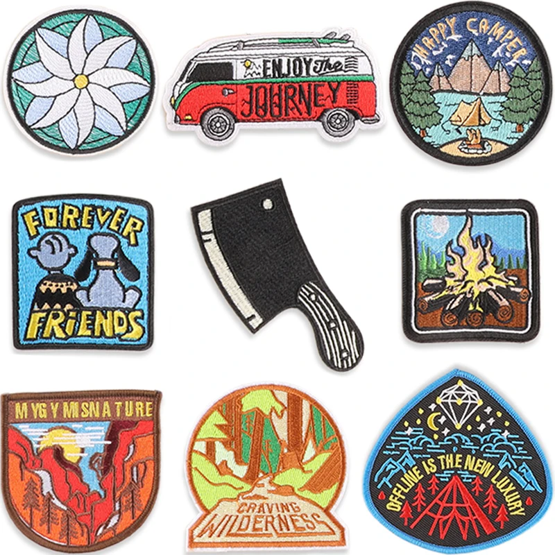 Patches For Jacket Outdoor Clothing Iron On Thermoadhesive Transfer Designer Embroidery Mochila Thermal Sew Badges Kids Applique