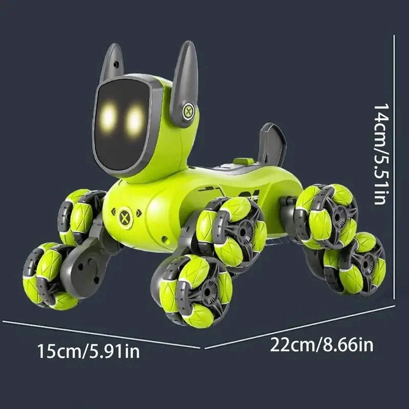 Robot Dog Electric Creative Dance Robot 8 Wheels Interactive Remote Control Game Walking Dancing Educational Toy for Birthday