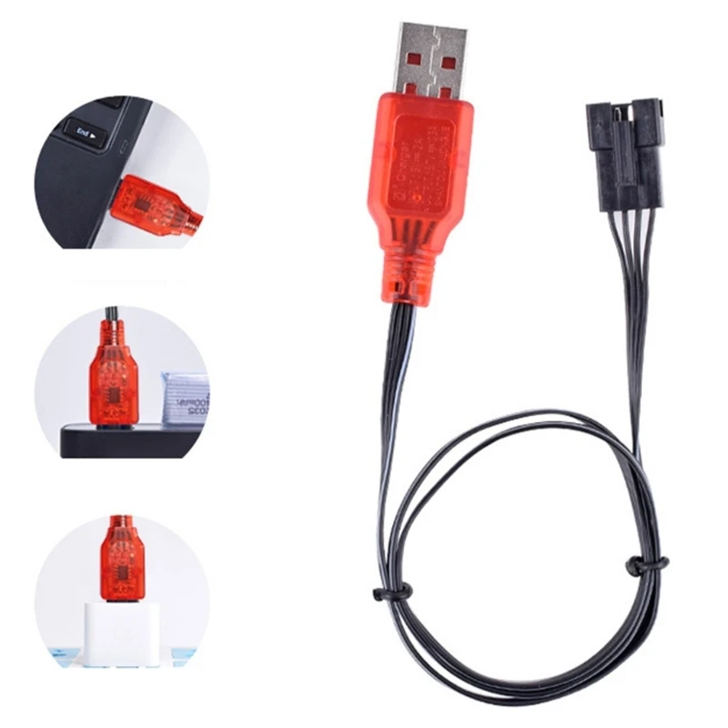 Efficient USB Charging Cable SM4P For 7.4V Lithium Battery Compatible For Various RCVehicles DC5V2A Input