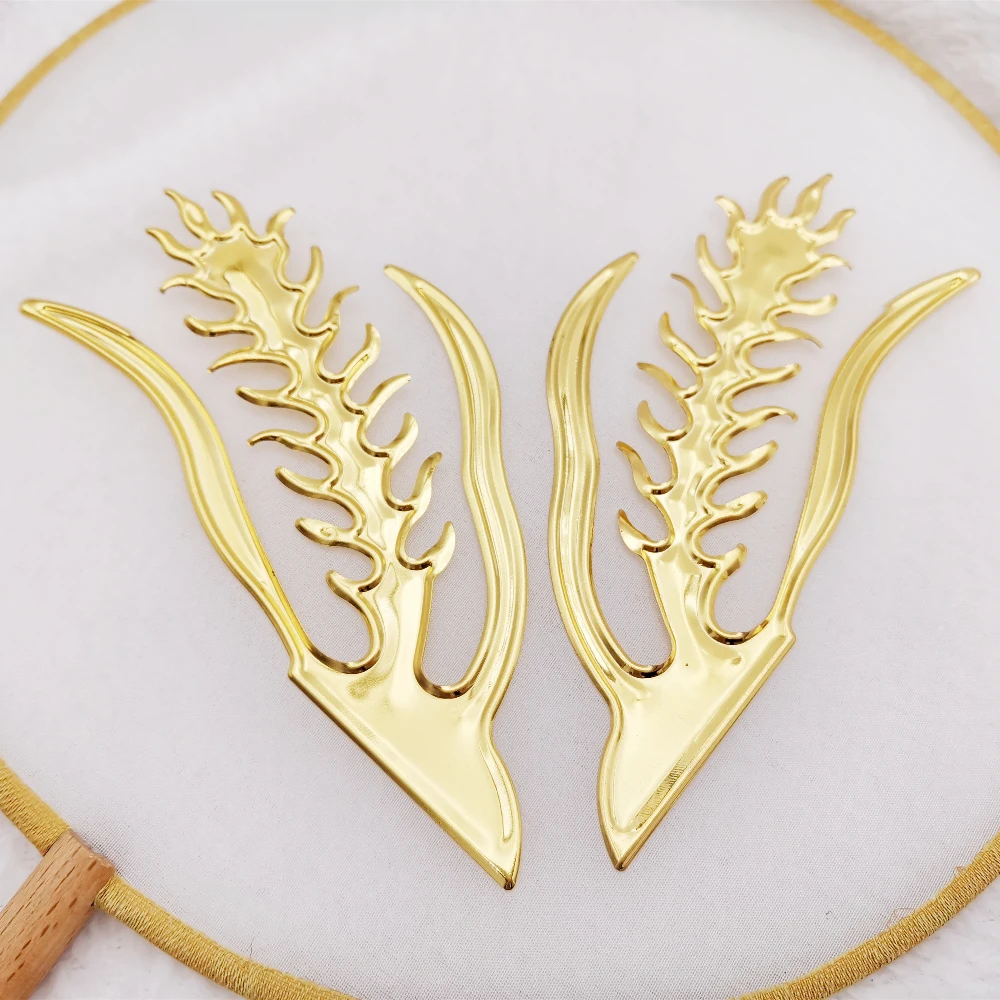 

10 PCS 63*126mm Gold Color Metal Filigree Flower Slice Phoenix tail Charms base Setting DIY Jewelry Making Components Findings