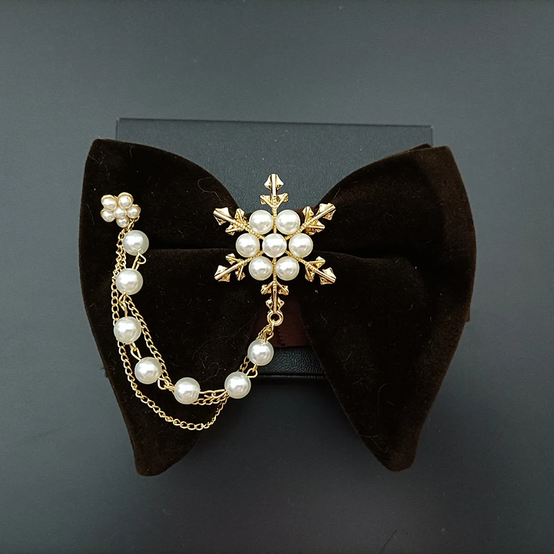 Vintage Herren Fliege Perlenkette Samtkragen Blume Britisch Koreanisch Hochzeit Business Bankett Host Kleid Zubehör Fliege – Detail 10